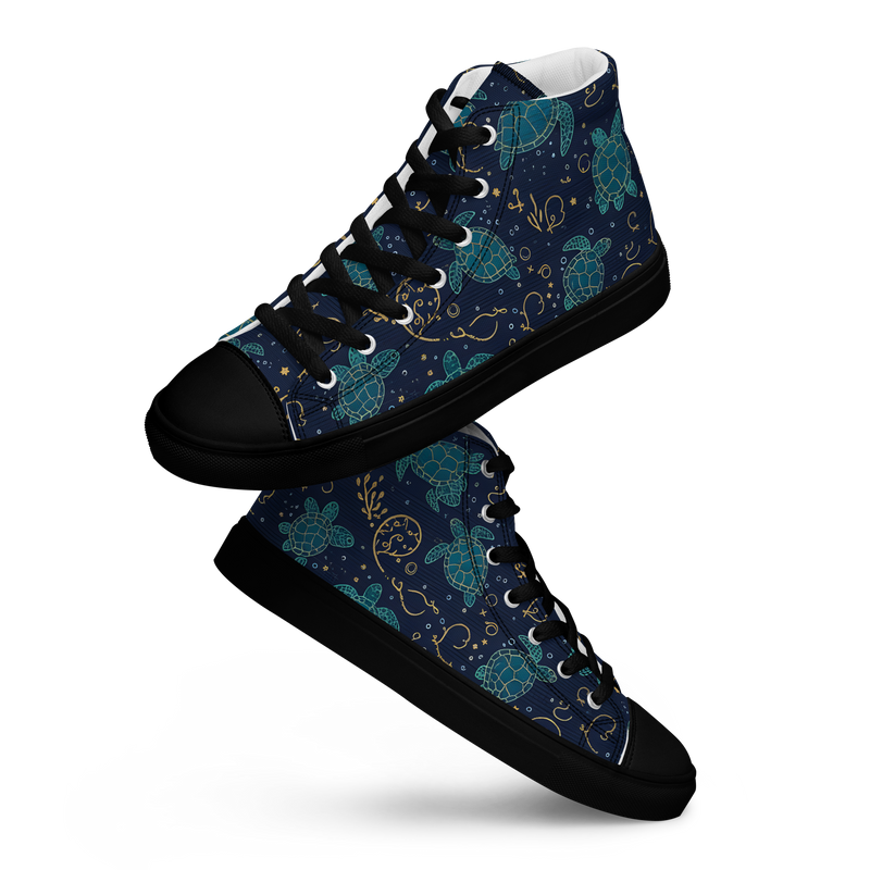 Sea Turtle Women’s high top canvas shoes