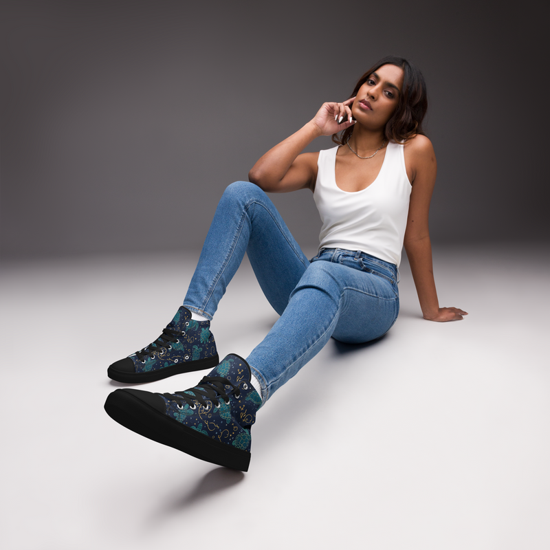 Sea Turtle Women’s high top canvas shoes