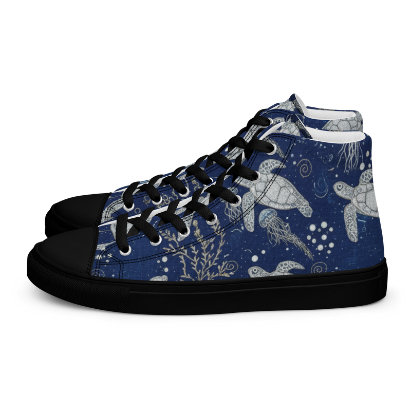 Sea Turtle Women’s high top canvas shoes