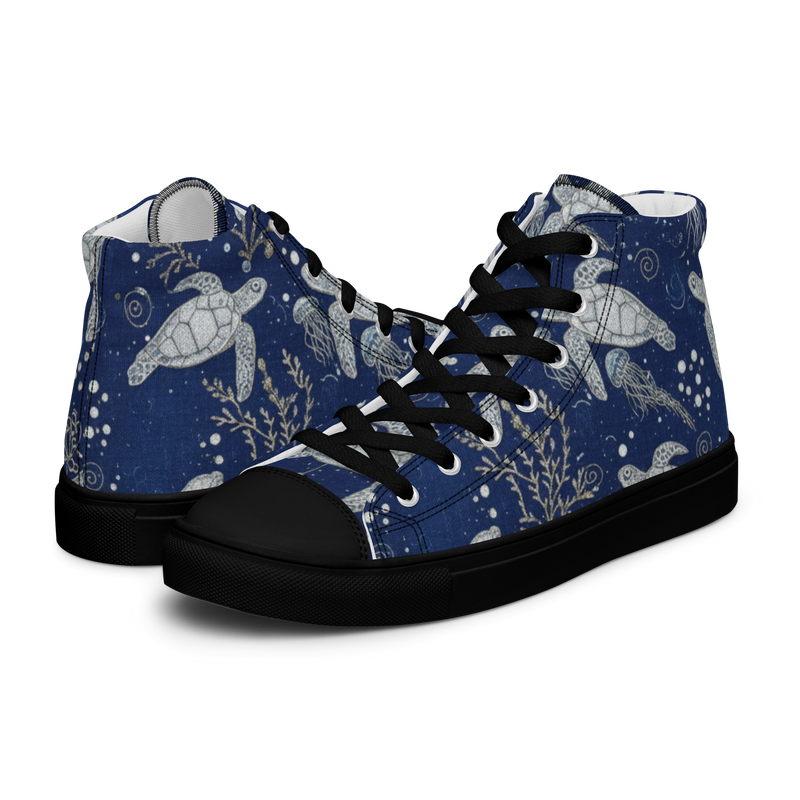 Sea Turtle Women’s high top canvas shoes
