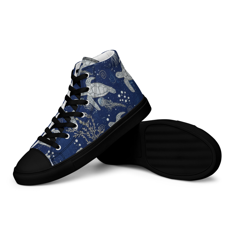 Sea Turtle Women’s high top canvas shoes