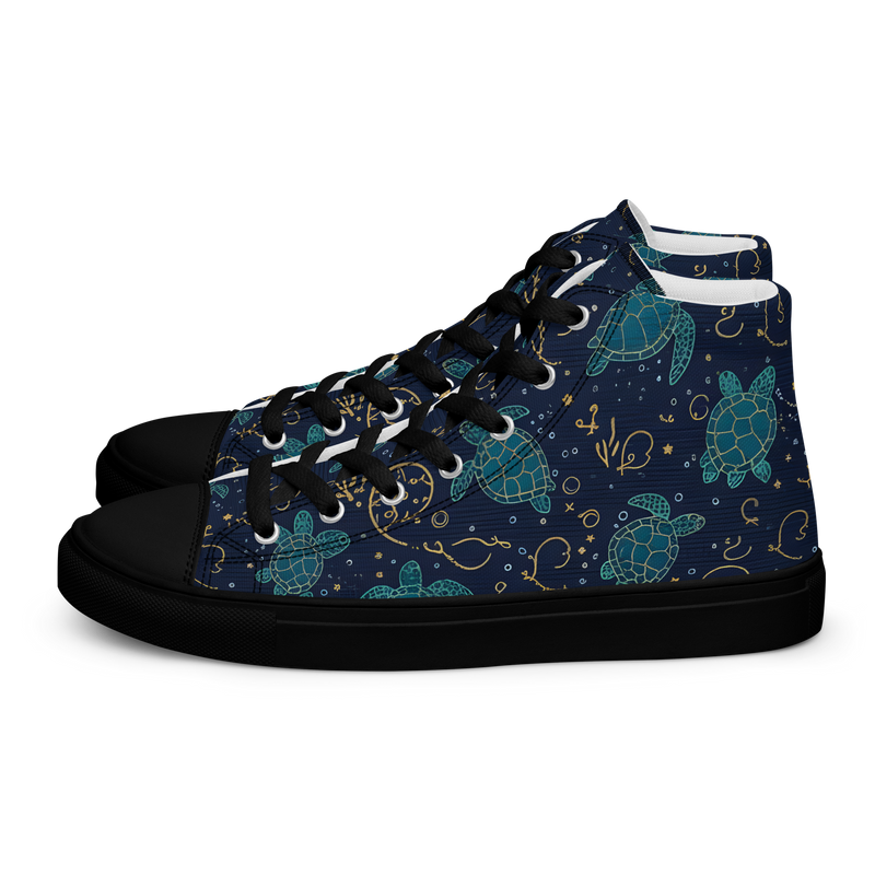 Sea Turtle Women’s high top canvas shoes