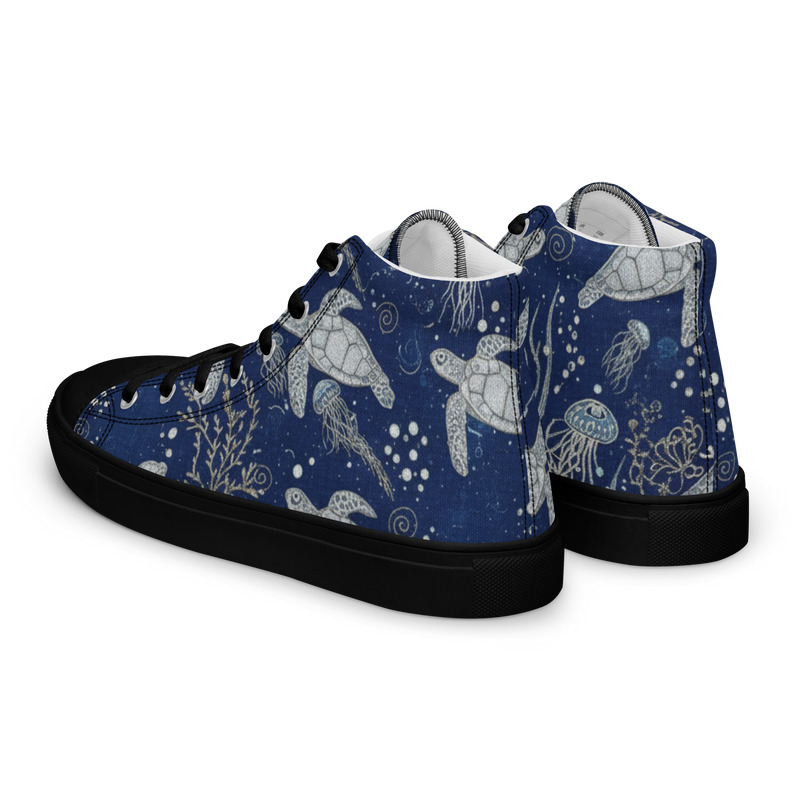 Sea Turtle Women’s high top canvas shoes