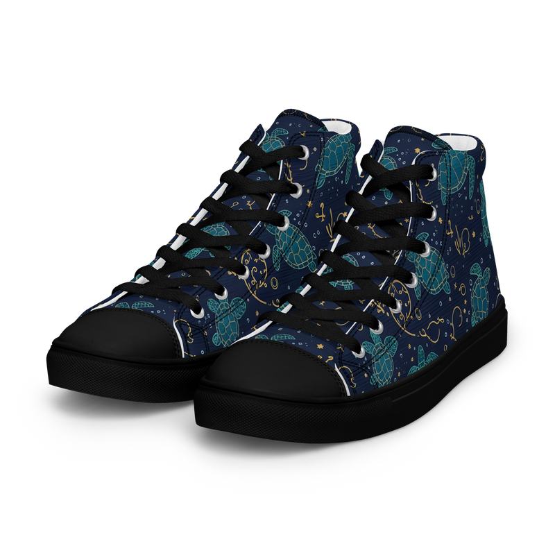 Sea Turtle Women’s high top canvas shoes
