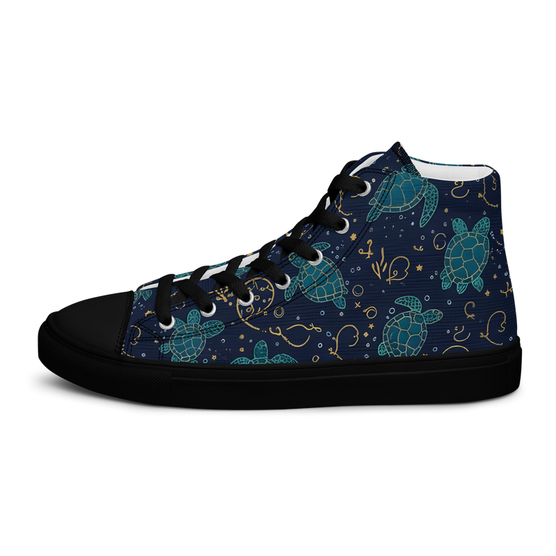Sea Turtle Women’s high top canvas shoes