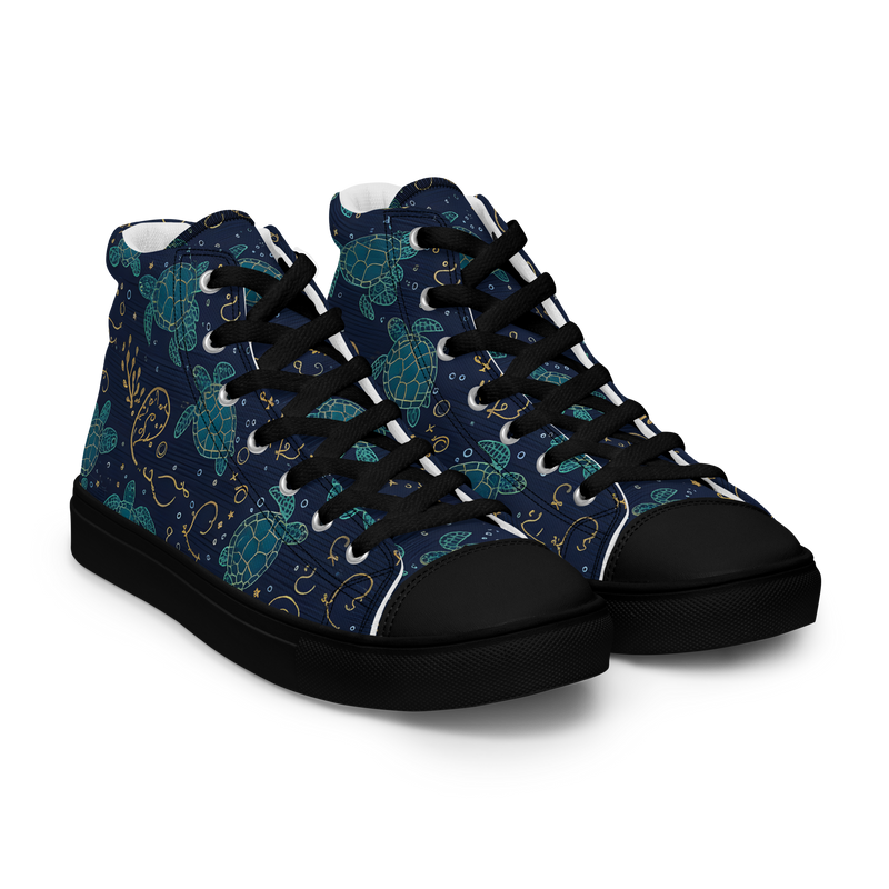 Sea Turtle Women’s high top canvas shoes