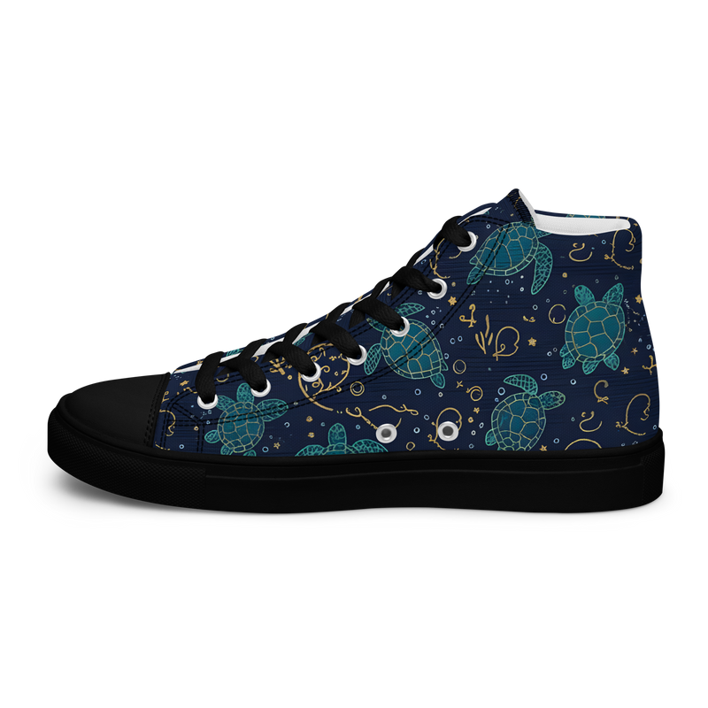 Sea Turtle Women’s high top canvas shoes